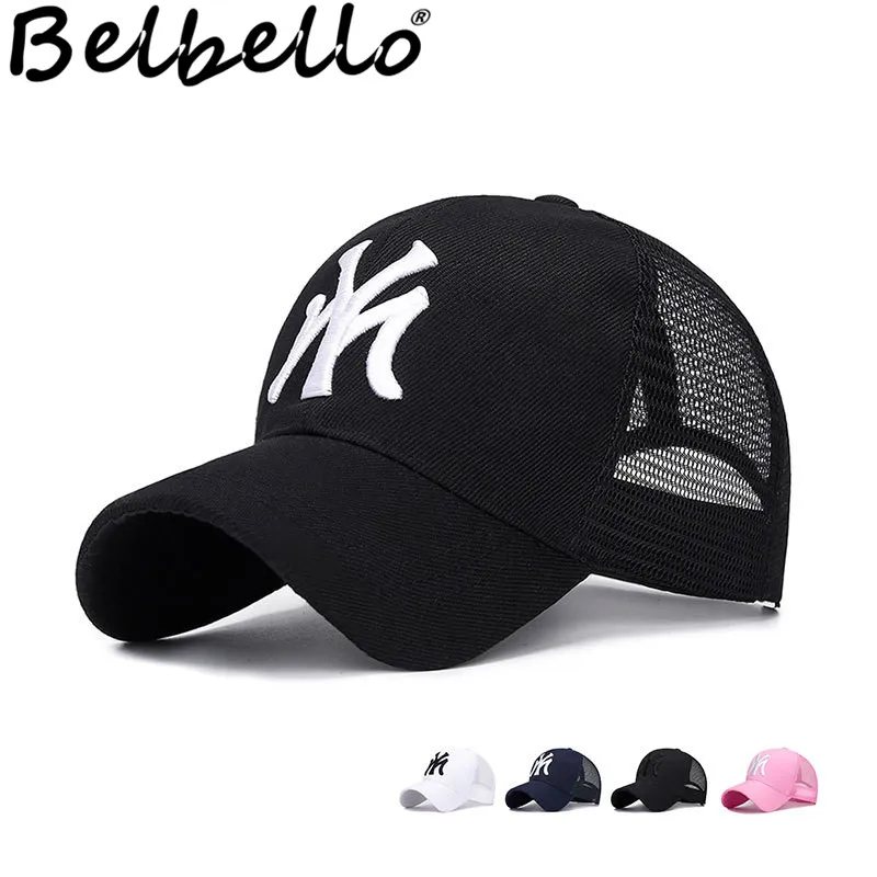 Belbello Летните Слънчеви шапки с мрежа, Мъжка Мода Шапка, Модни шапки с надпис 
