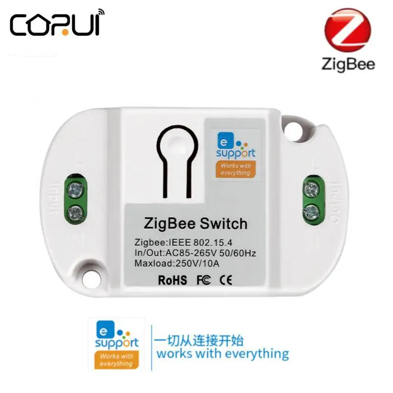 CoRui eWeLink 10A Мини Zigbee Smart Switch Модул AC85-265V Безжично Дистанционно Гласово Управление на Ключове Работят С Алекса Echo Google