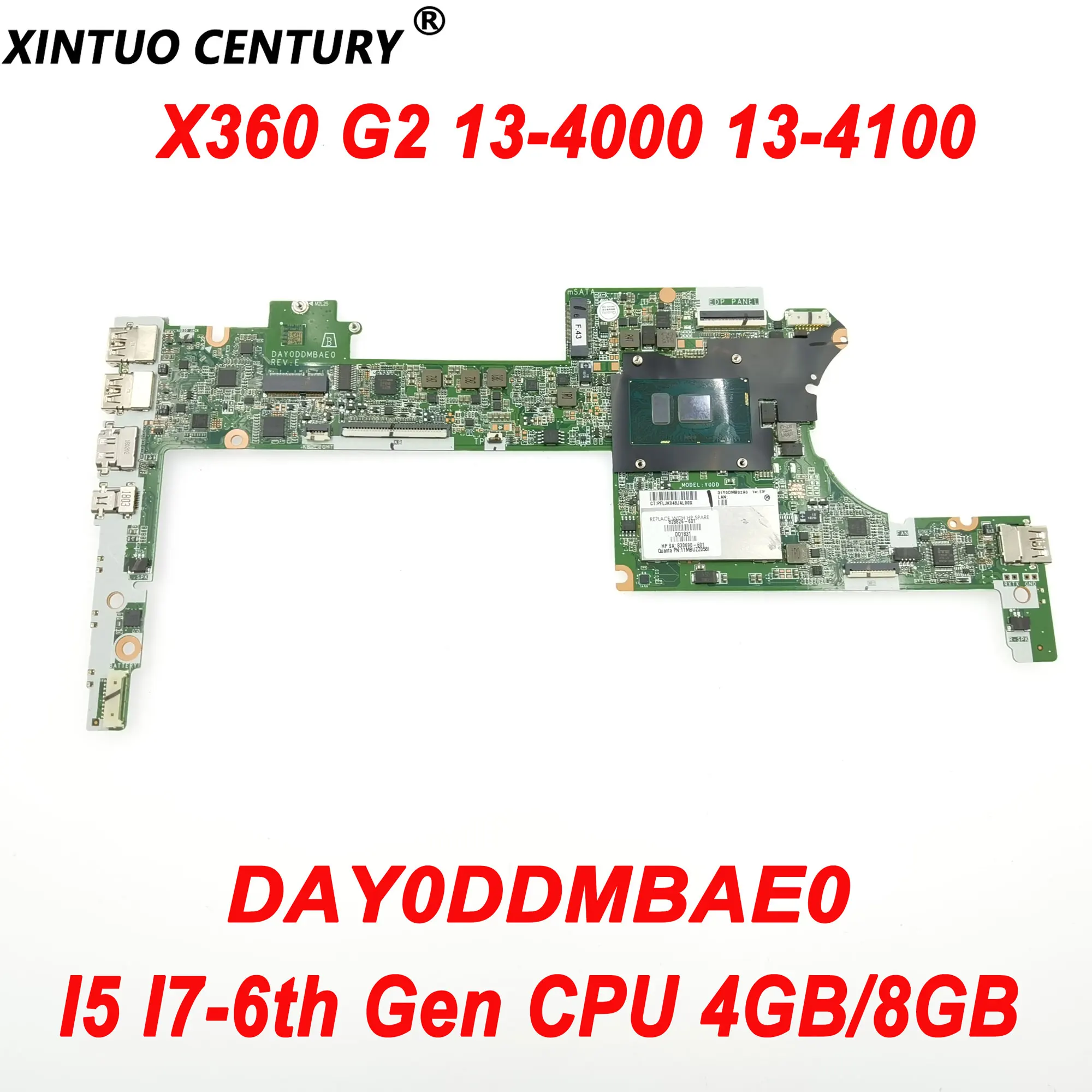 DAY0DDMBAE0 за HP Spectre X360 G2 13-4000 13-4100 13-4172NA 13-4197D дънна Платка на лаптоп I5 I7 процесор 6-то поколение 4 GB/8 GB DDR4 Тестван
