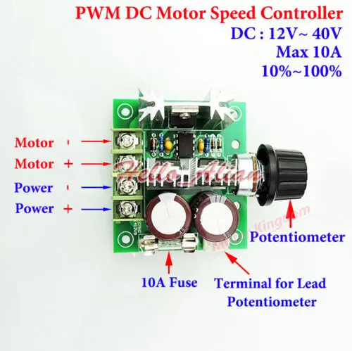 DC12V 10A 24 36 40 В Широтно-импулсен PWM Модулатор 10-100% Регулатор на Скоростта на Двигателя за Постоянен Ток Превключвател на Контролера