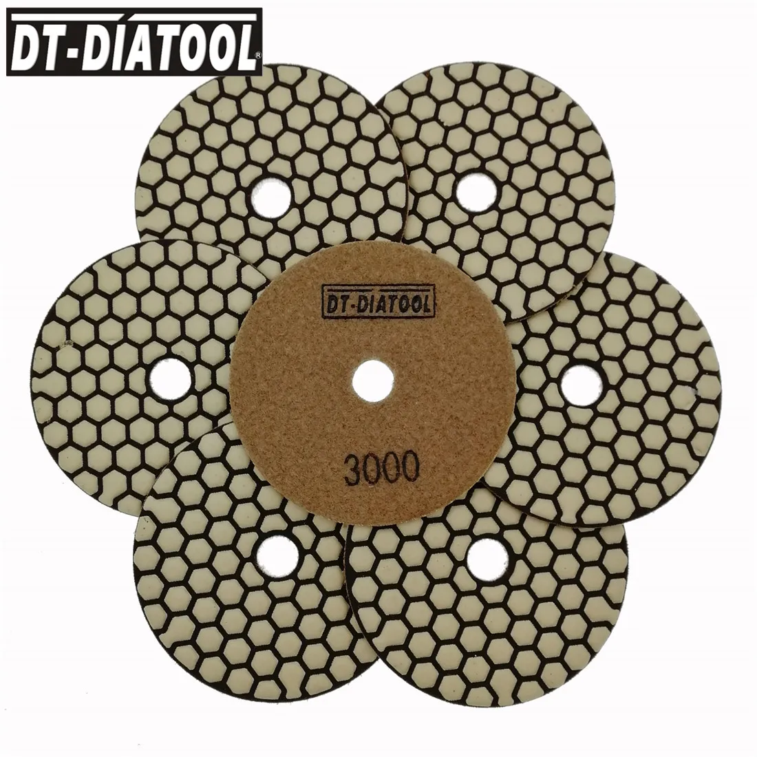 DT-DIATOOL 7 бр. с Диаметър 4 см/100 мм Диамантени Сухо Полиране на Възглавничките От Смола, Шлайфане Диск # 3000 За Гранитния Мраморно Камък