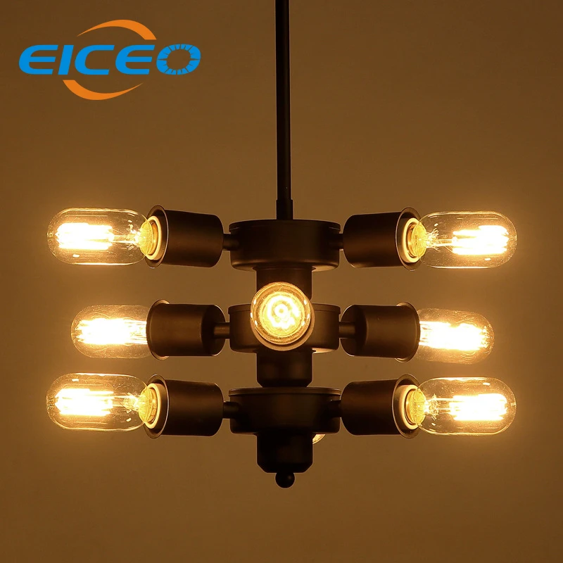 (EICEO) стил loft Бар Креативна американската полилей Droplight LED Окачен Лампа 9 Глави Стил Лампи в стил арт деко осветление