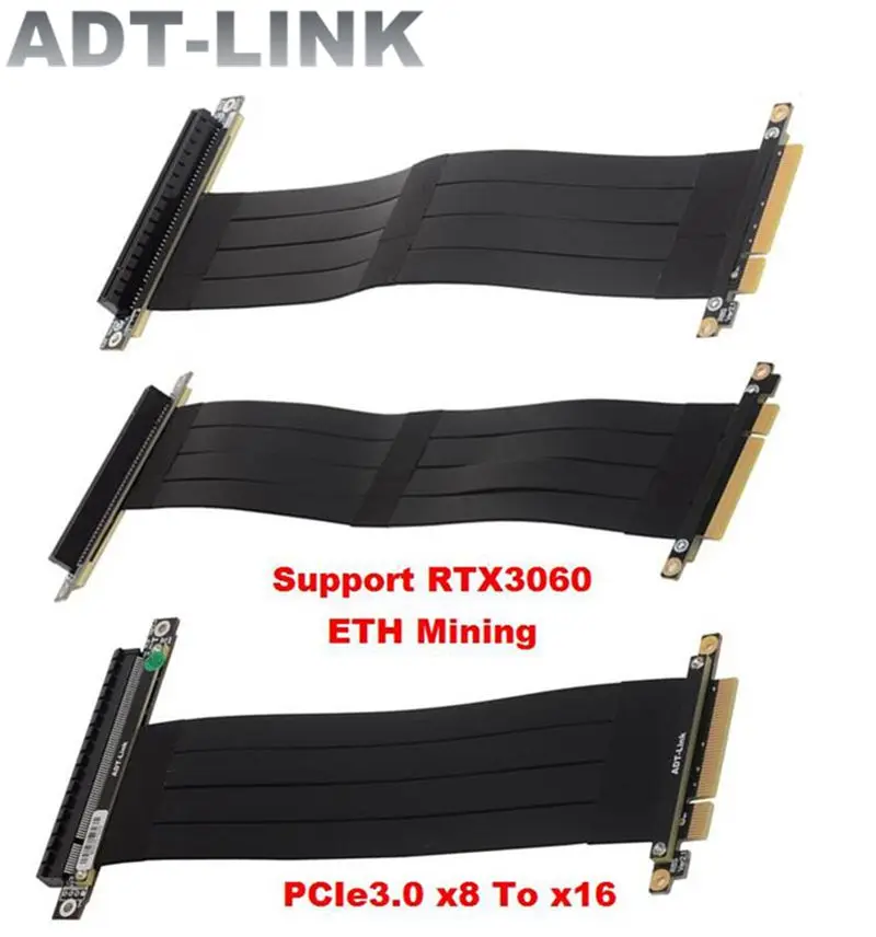 ETH БТК Кабел за Майнинга PCIe x8 До x16 Странично Адаптер За видеокартата NVIDIA RTX3060 Удължител GPU, За EOS BCH LTC XPR Миньор