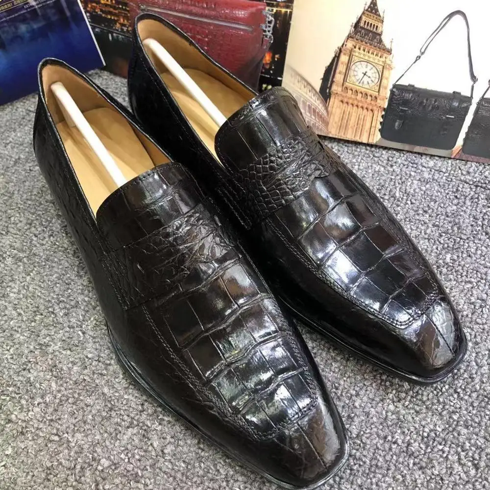 Fanzunxing/ Нови Мъжки Обувки От Крокодилска Кожа, Класически Бизнес Ежедневна Рокля