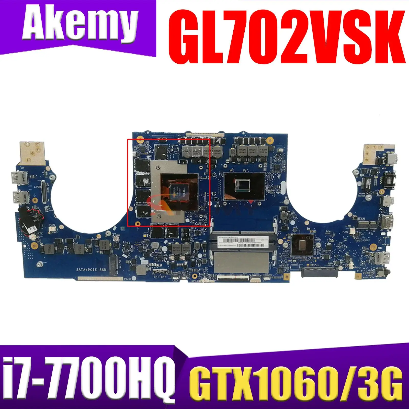 GL702VM дънна Платка за ASUS FX70V GL702VMK GL702VSK GL702VS GL702VML GL702 дънна Платка i5 i7 GTX1060-3G/6G GTX1070/8G Споделяне!