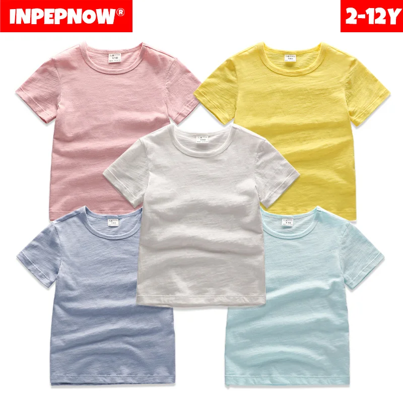 INPEPNOW 80-150 см, памучни детски тениска за Момчета и Момичета, дрехи от 2 до 12 години, 2022, летни обикновен детски тениски DX118