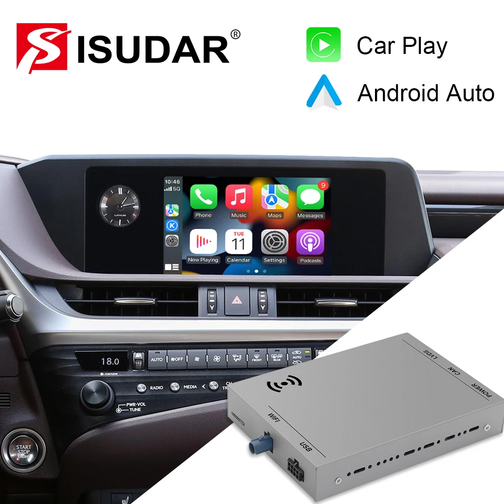 ISUDAR Carplay Модул За Lexus NX UX GS RX LC LM и LS ES 2017-Android Auto Безжична CarPlay Огледало Адаптер за Стерео Система Скоростна