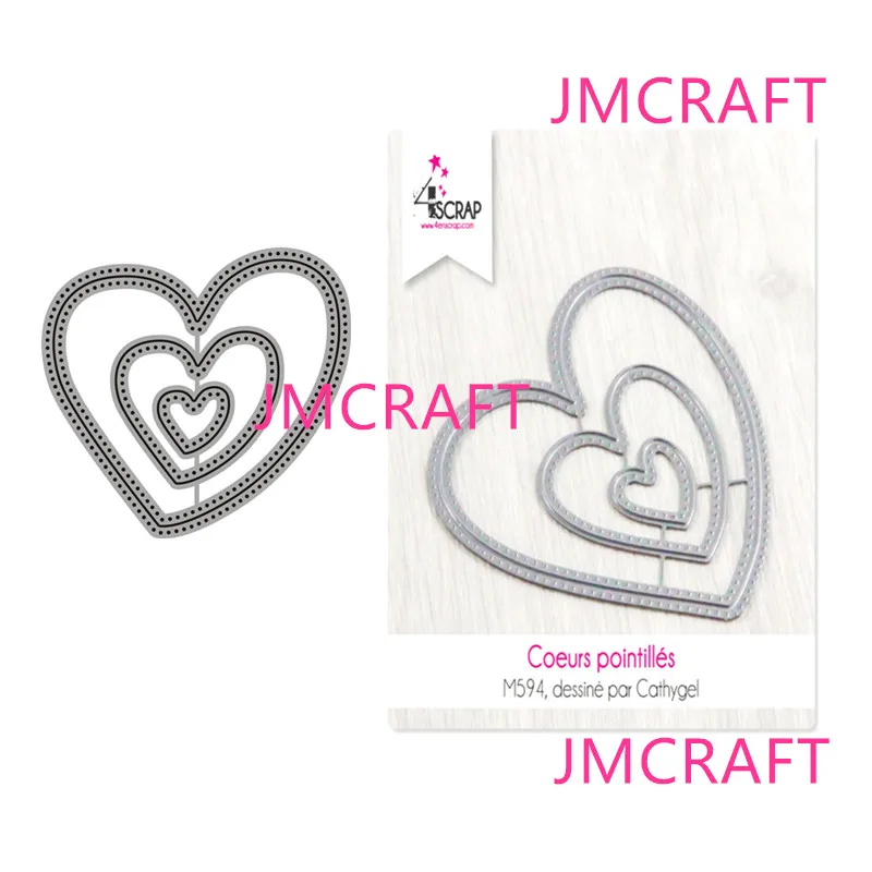 JMCRAFT Три Влюбени Сърца с Различни Размери на Режещата Метална Матрица За Практикуване на scrapbooking, Ръчна Работа, Албум, пощенска Картичка, Ръчни инструменти Работа