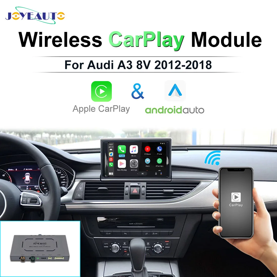JoyeAuto Безжичен Модул CarPlay За Audi A3 8V MMI B9 2012-2018 Apple Carplay Android Автоматично Огледало Послепродажных Аксесоари