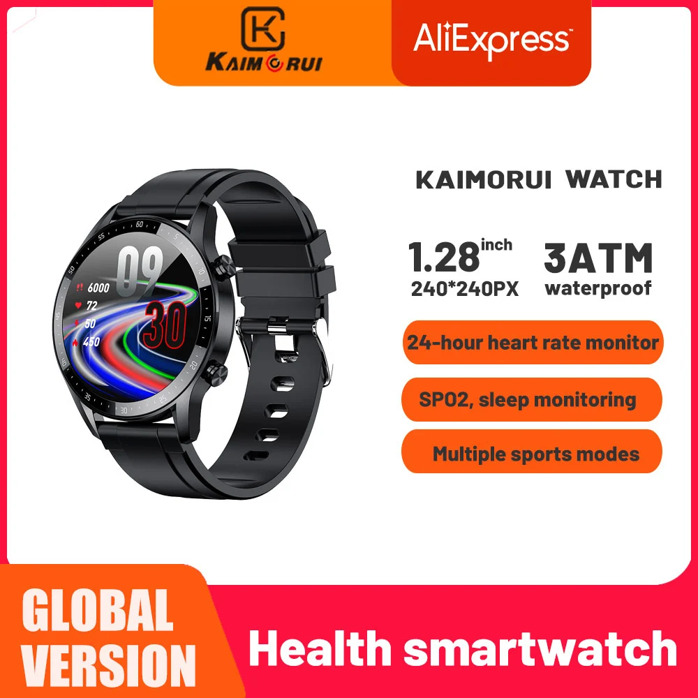 KAIMORUI LW08 Смарт Часовници Мъжки 3ATM Водоустойчив, монитор на сърдечната честота, следи Кръвното налягане, Умни Часовници за здравето 2022 За IOS и Android