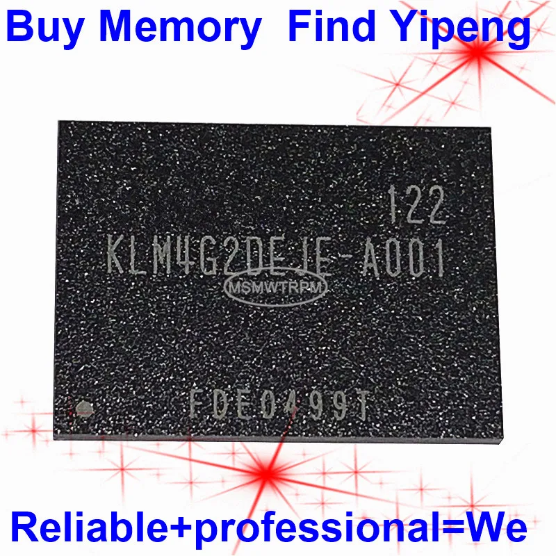 KLM4G2DEJE-A001 BGA169Ball EMMC 4 GB памет, мобилен телефон, Нови оригинални и втора употреба запоени топки Тествани нормално