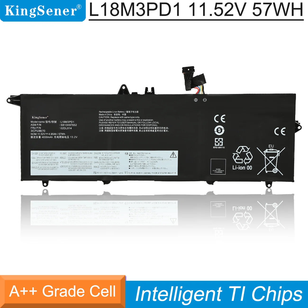 KingSener L18M3PD1 L18C3PD2 Батерия за лаптоп Lenovo ThinkPad T14S T490S T495S серия L18C3PD1 L18L3PD1 L18M3PD2 02DL013 02DL01