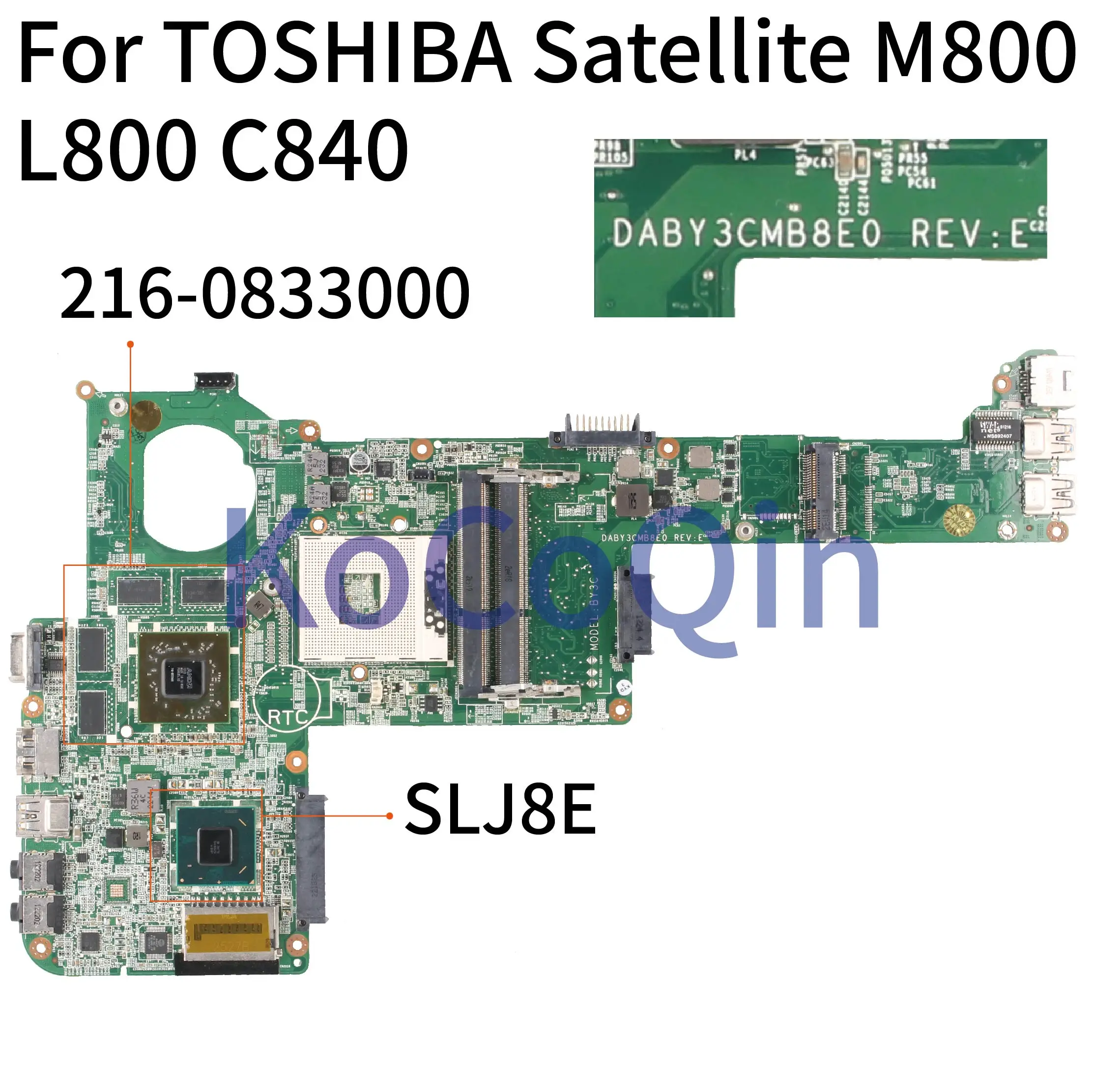 KoCoQin дънна Платка За лаптоп TOSHIBA Satellite M800 L800 C840 HD7670M HM76 дънна Платка DABY3CMB8E0 A000175450 A000174880
