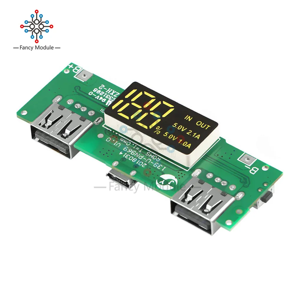 LED Двоен USB 5V2.1A/1A Мобилна Мощност 18650 кабел за зареждане на Модул Литиева Батерия Такса Зарядно Устройство Бързо зареждане на Защита на веригата Печалба