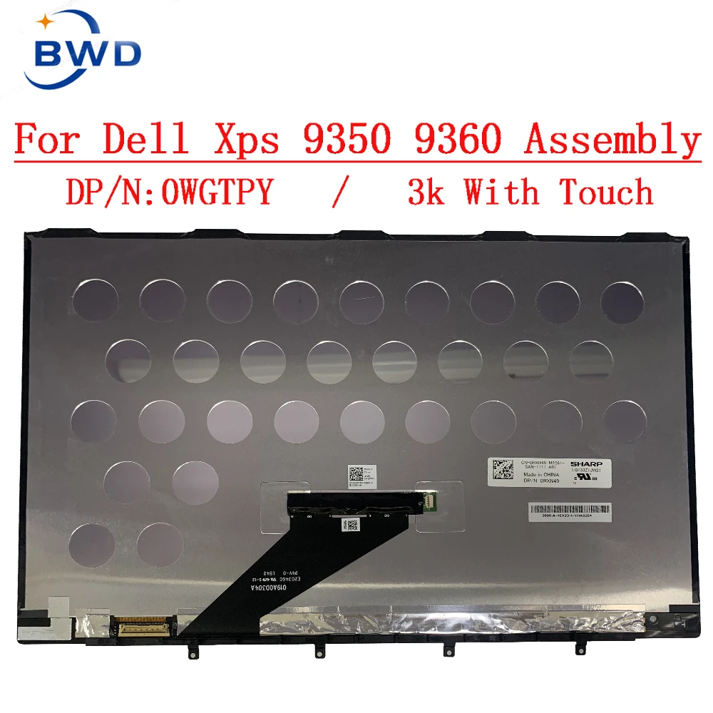 LQ133Z1JW21 QHD LCD LED Сензорен Екран Дигитайзер Стъкло В Събирането на Замяна За Dell XPS 9360 9350 3200X1800 DP/N 0WGTPY 40 контакти