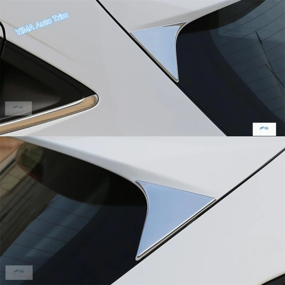 Lapetus Автостайлинг Задните премахване на крайните Спойлер и Спойлер на Триъгълна Лента Капак Завърши Подходящ За Honda Vezel HR-V 2014-2019 ABS Хром
