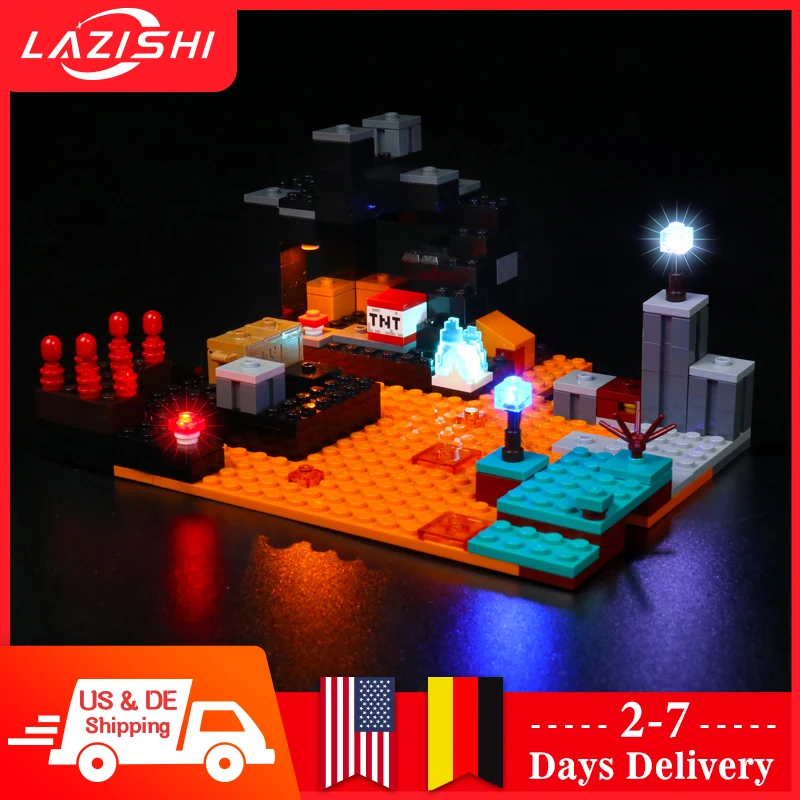 Lazashi led лампа Комплект За 21186 Леден замък Набор от градивни блокове (не включва модел) Тухли САМ Играчки За деца