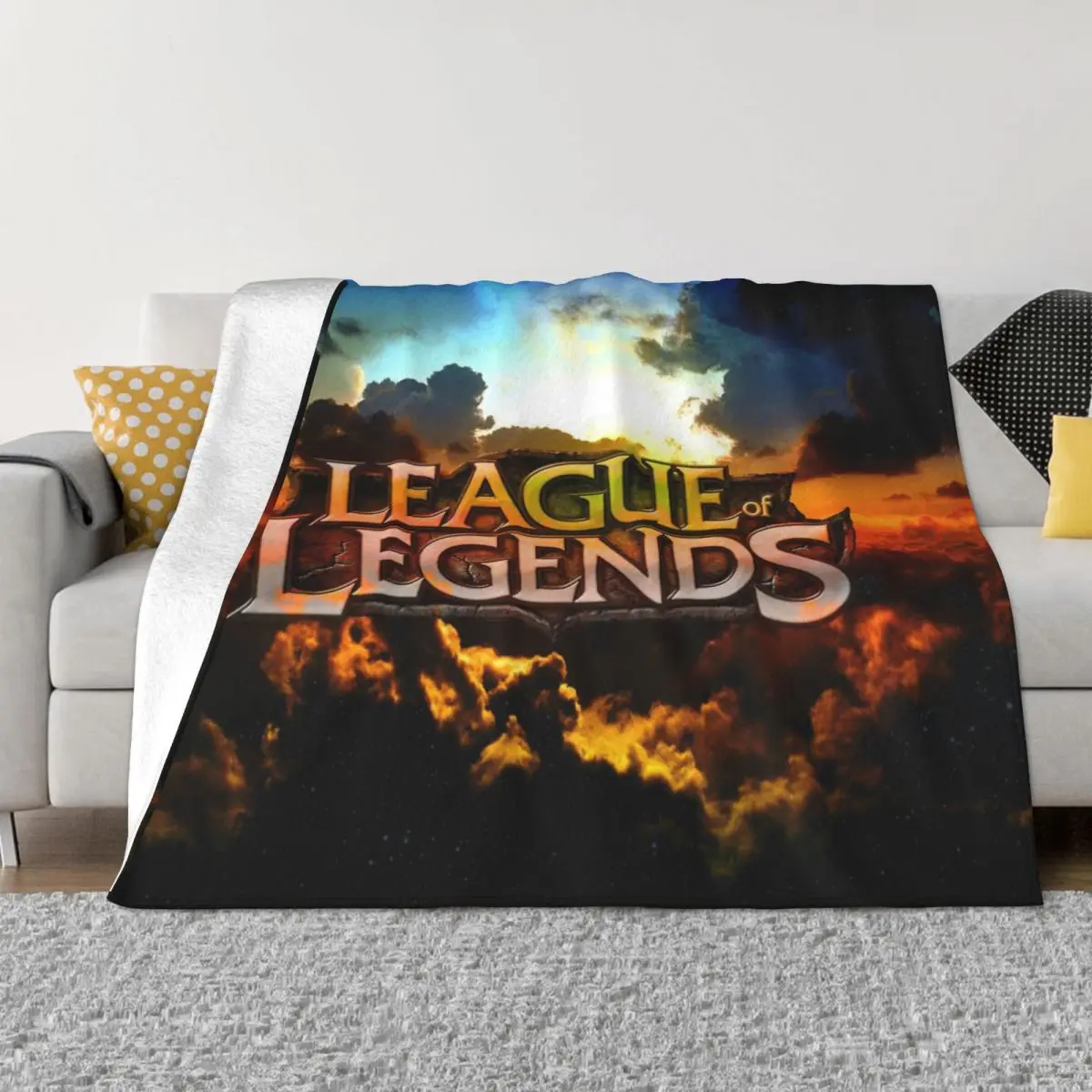 League Of Legends Одеяла за игри С Флисовым Принтом Преносими Топлите Завивки за Легла Покривки за Автомобили