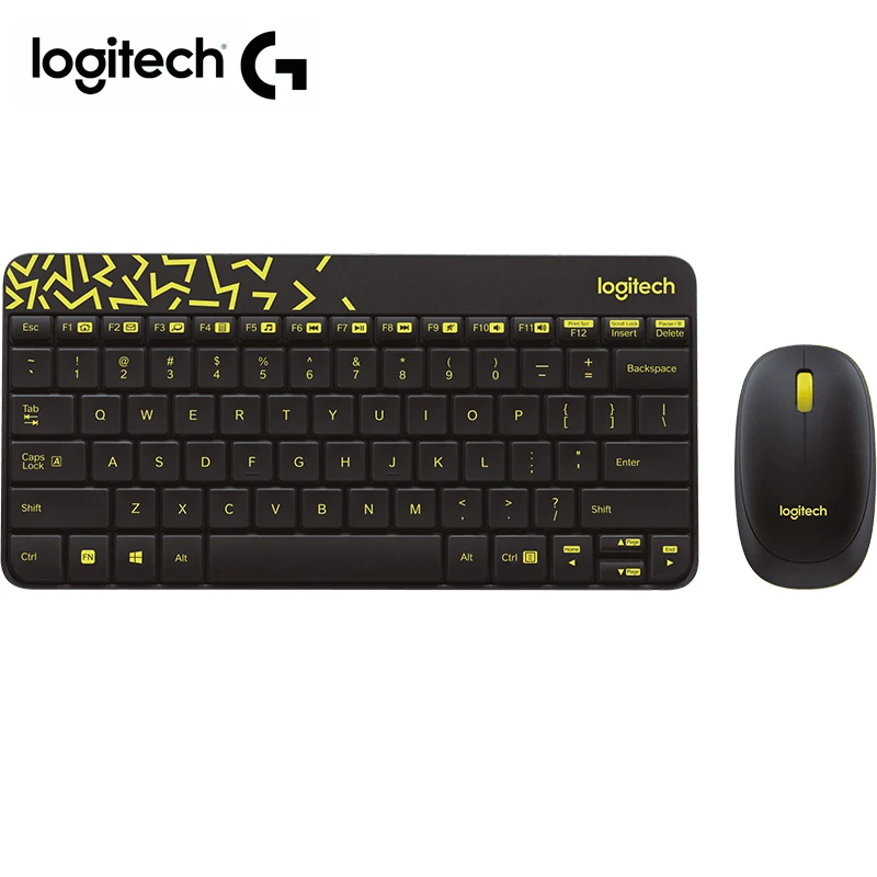 Logitech MK240 Nano Безжична Клавиатура Мишка Комбинирана За преносими компютри и настолни игри