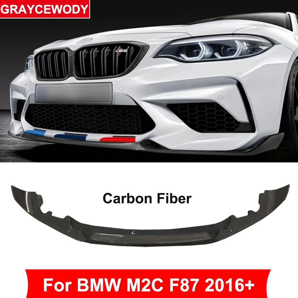 MP Стил Днешно Въглеродни Влакна Устна на Предната Броня Сплитер Модификация на Автомобила Част За BMW M2C F87 2016 Up