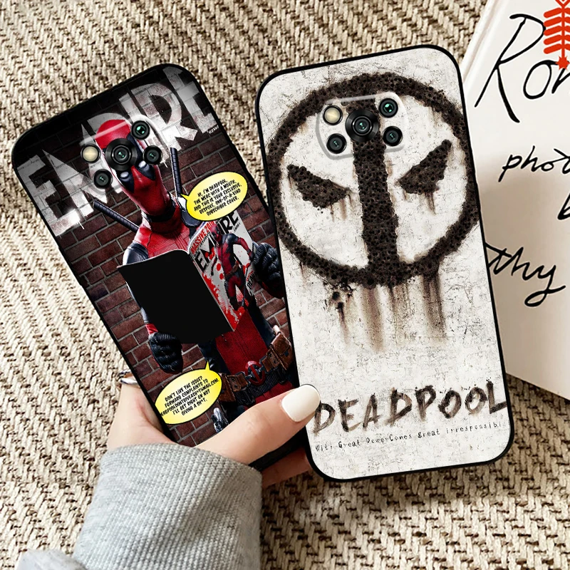 Marvel Дэдпул Калъф За Телефон Xiaomi Poco X3 Pro NFC За POCO X3 GT Силиконов Калъф Мек Funda Carcasa Черен Течен Силикон