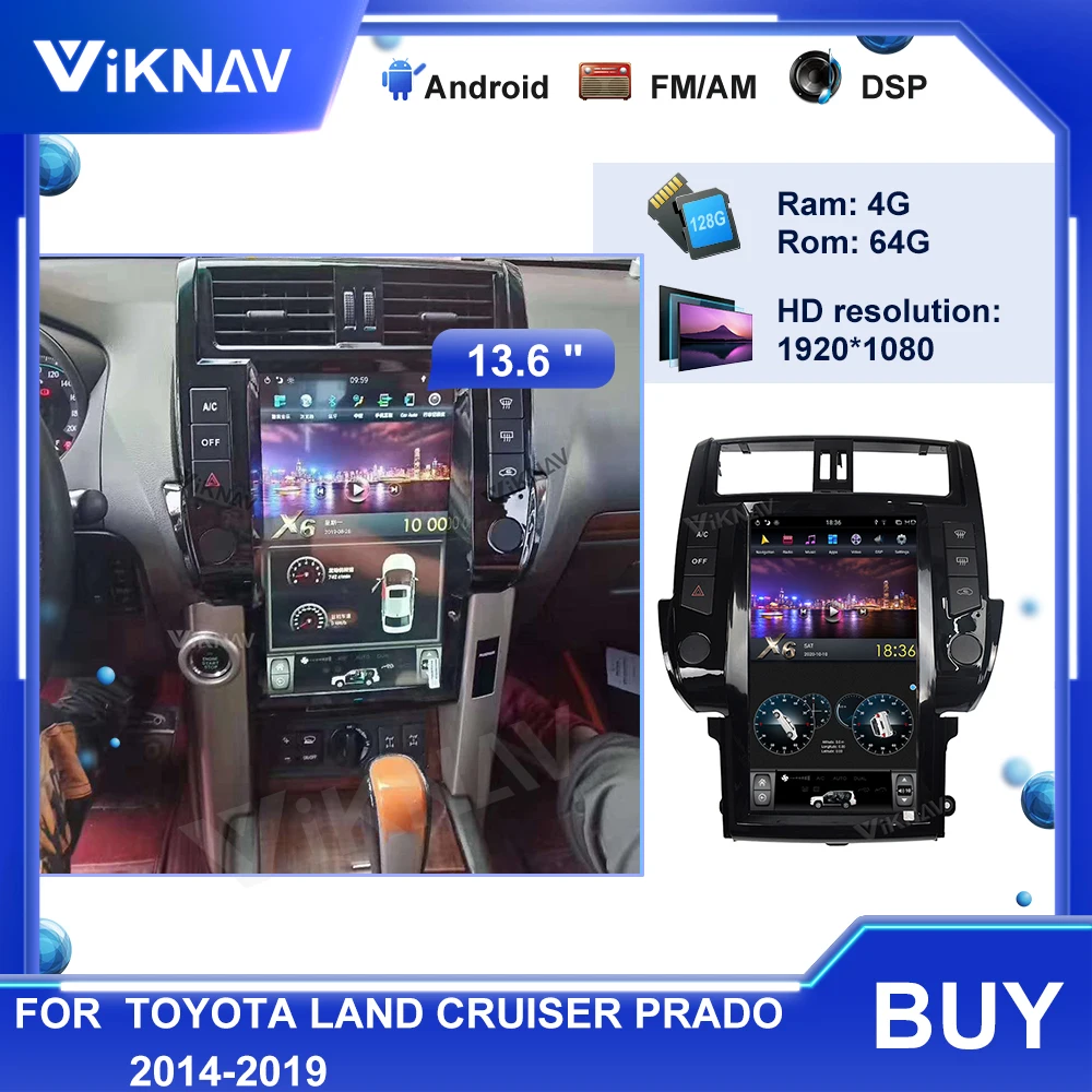 PX6 радио За Toyota Land Cruiser Prado 2014-2019 Радиото в автомобила Мултимедийни Плейъри 2 din Android CarPlay Авто Радио стерео приемник