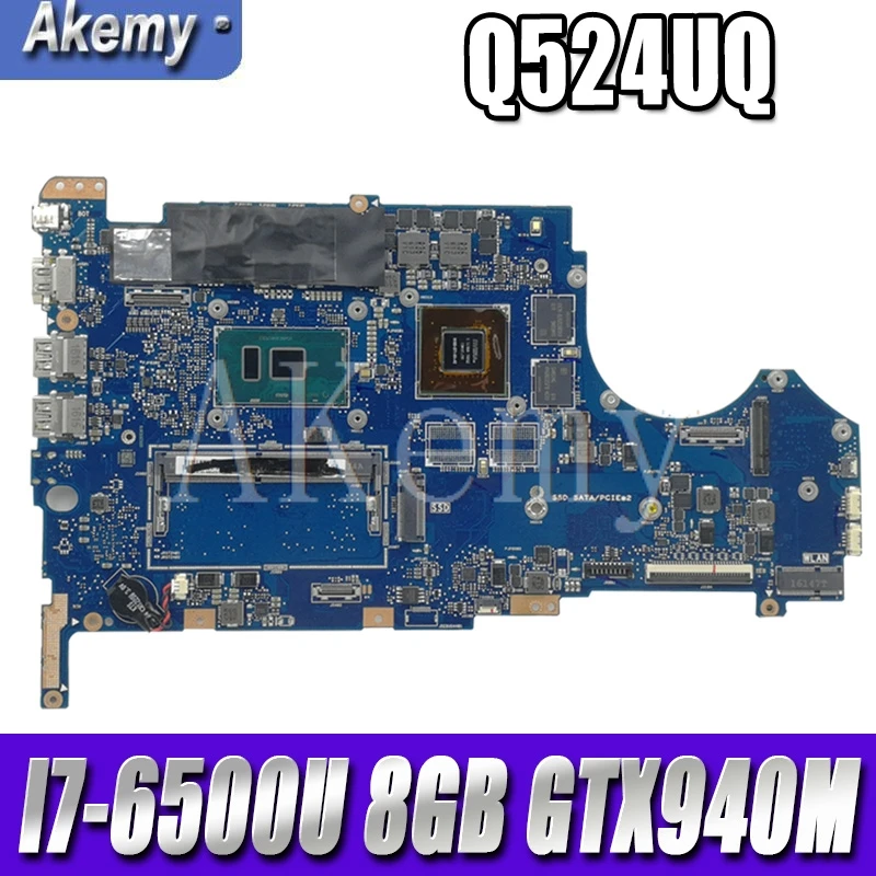 Q524UQ дънна Платка за лаптоп Asus UX560U UX560UQK UX560UQ UX560UX Q524U Q524UQ Q524UX дънна Платка с GTX940M/2 GB + I7-6500U 8 GB