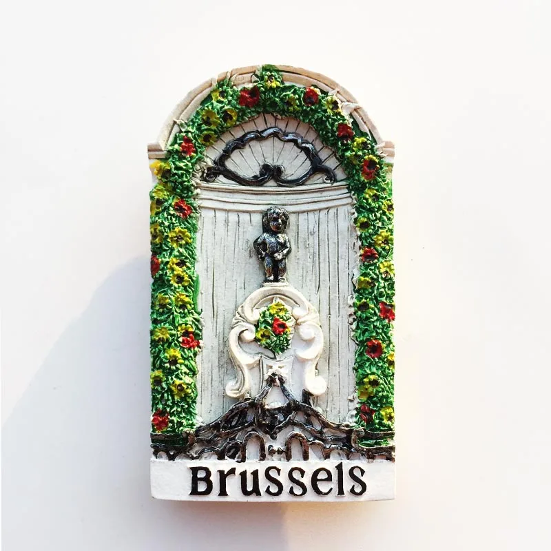 QIQIPP Белгия Брюксел креативен туризъм запомнящ се подарък стерео ръчно рисувани занаяти магнитни стикери за хладилник
