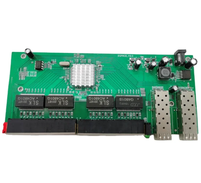 Reverse switch POE 8 RJ45 2 SFP оптични влакна, Gigabit Ethernet Оптичен порт UTP 10/100/1000 М PCBA