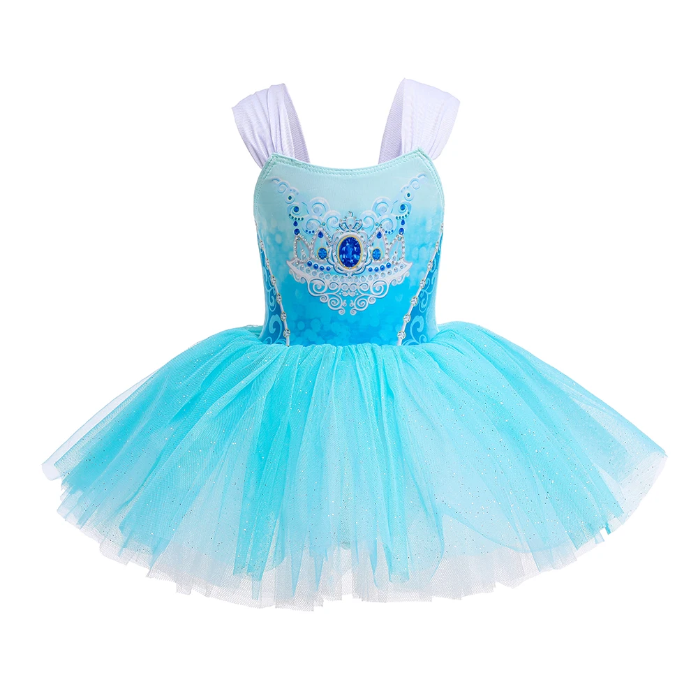 Ruifglasb Рокли принцеса Aurora и Елза, Балетное рокля-пакет за момичета, фатиновая Облекло, Танци, Костюми, Боди