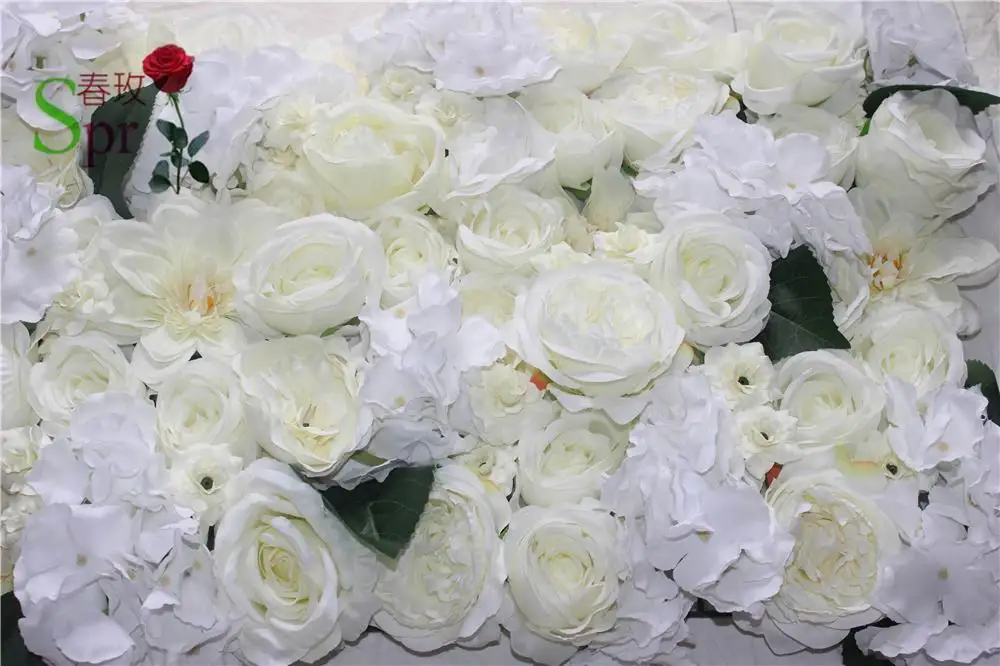 SPR Безплатна Доставка сватбени Изкуствени рози, божур и хортензия цвете на стената сватбен фон изкуствени цветя