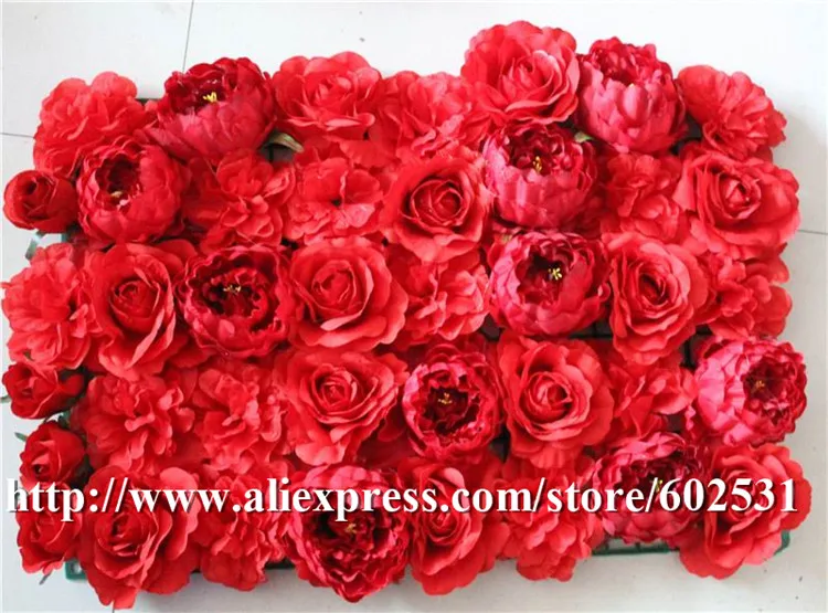SPR Безплатна Доставка-червен 10 бр/много добро качество, персонални рози и божури, изкуствена цветна стена за декорация на сцена