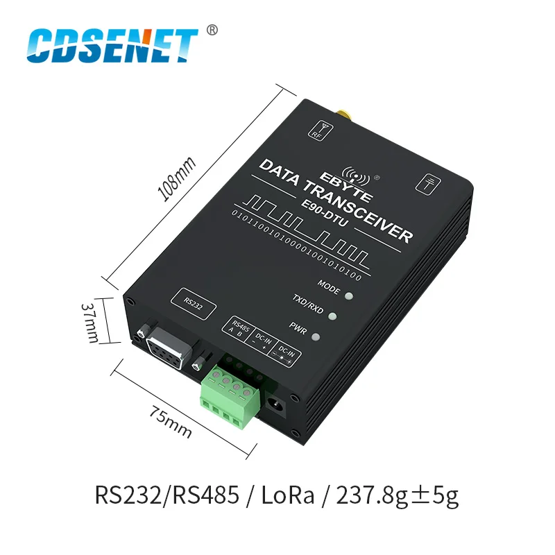 SX1268 Безжичен модем на Suzan 433 Mhz 470 Mhz 22 dbm 5 км Обхват на скоростта на въздушния поток 0,3 До ~ 62,5 kbps CDSENET E90-DTU (400SL22P) RS232 RS485