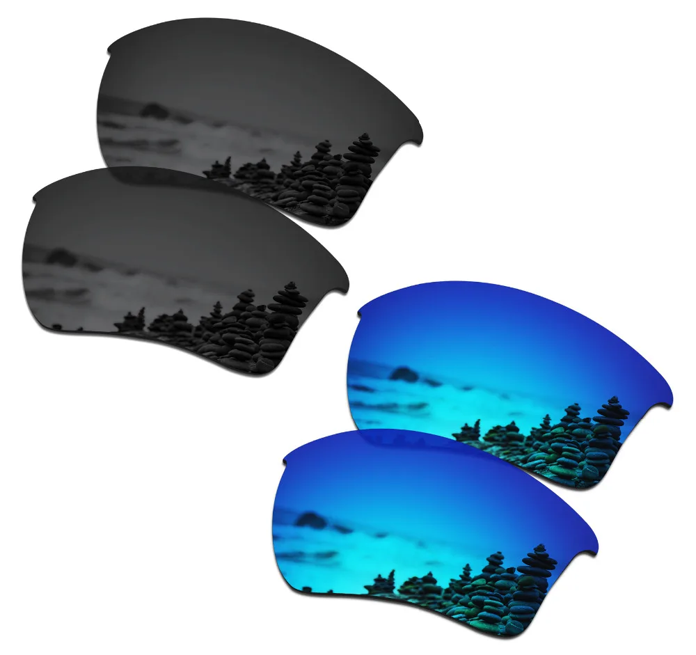 SmartVLT 2 Чифта Поляризирани очила Сменяеми Лещи за Oakley Half Яке 2.0 XL Stealth Черно и Ледено Синьо