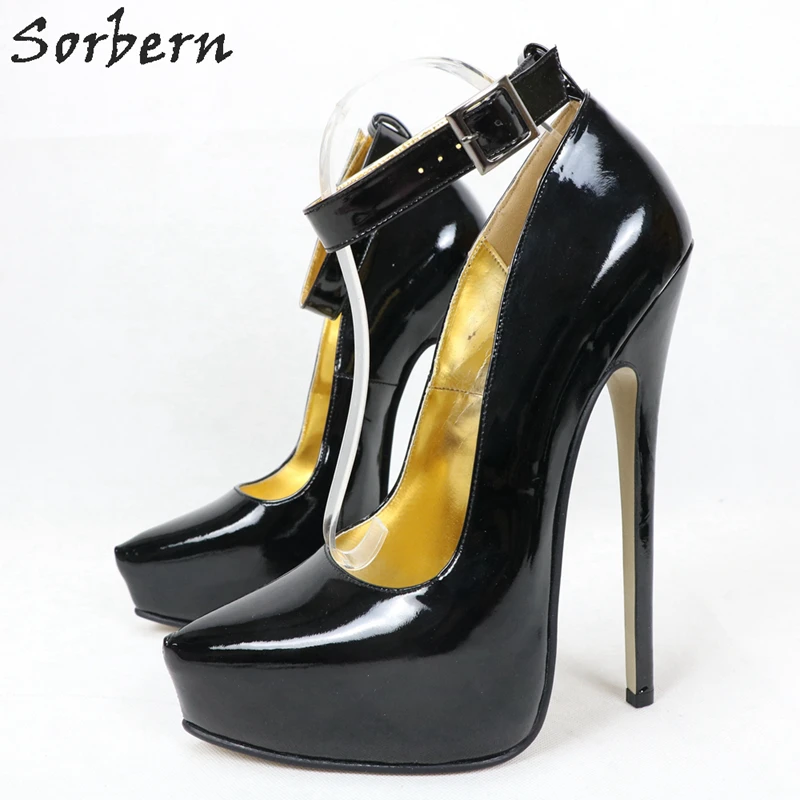 Sorbern/големи Размери 43; Дамски обувки-лодка на висок ток 8 см, с остри пръсти; Обувки за Травестит на платформата от естествена кожа Със Специална Арка