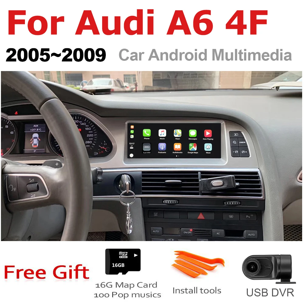 TBBC Авто Android За Audi A6 4F 2005 2006 2007 2008 2009 MMI 2G 3G GPS Навигация Радио Android Авто Hi-Fi Мултимедиен плеър