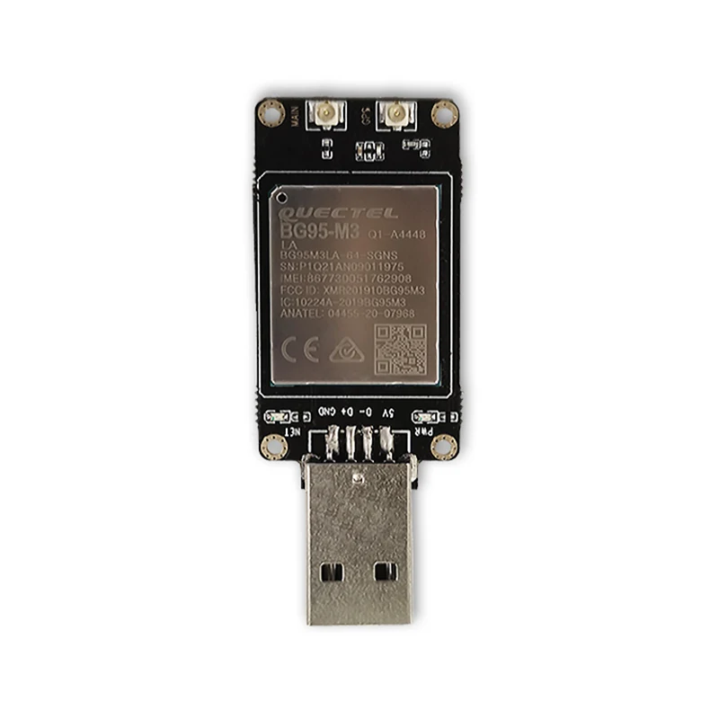USB-ключ Quectel BG95-M3 със слот за СИМ-карта, многорежимен модул LPWA, процесор ARM Cortex A7, LTE Cat M1/Cat NB2/EGPRS за ГНСС