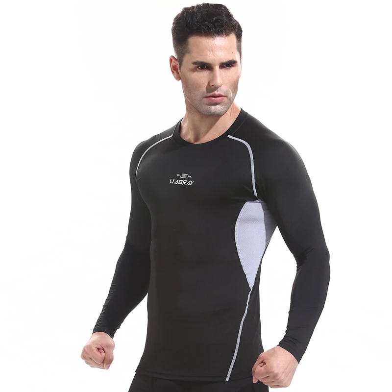 V7730 - Тренировка фитнес мъжка тениска с къс ръкав за мъже термална мускулна облекло за бодибилдинг компресиране Еластична, Тънка дрехи за упражнения