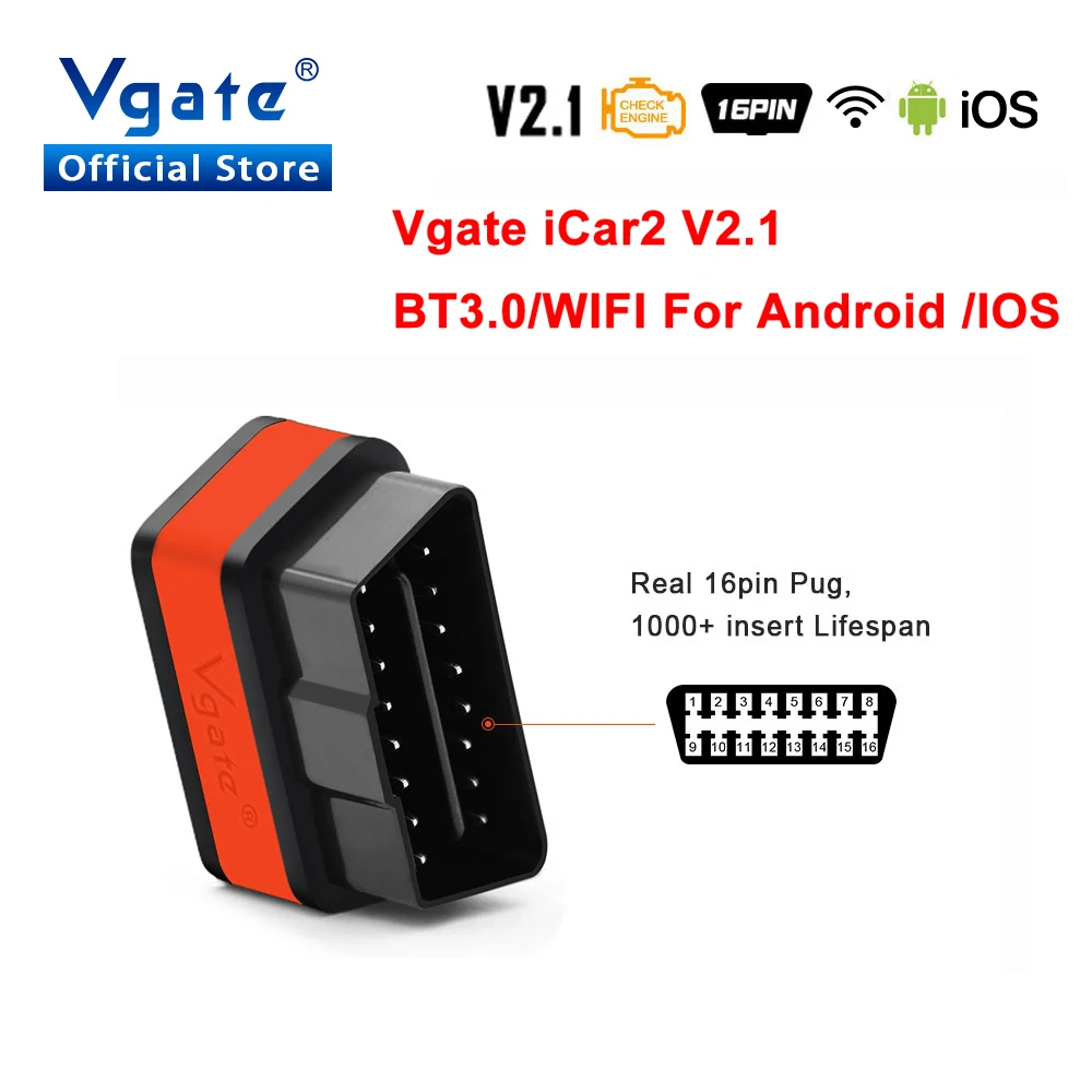 Vgate iCar2 инструмент за Диагностика ELM327 obd2 WIFI скенер за IOS iPhone/Android/PC elm 327 V2.1 OBD2 wifi автоматичен инструмент за диагностика на сканиране