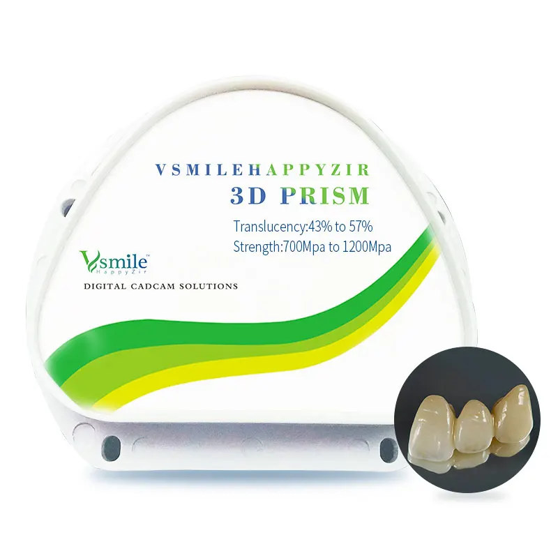 Vsmile 3D Призма Многослоен циркониевый блок 12 блок Мост със системата Amann Girrbach CADCAM