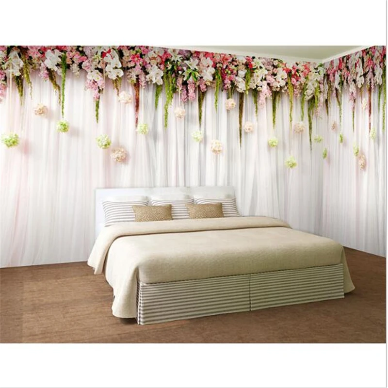 WELLYU3D Тапети романтични цветя фотообои голяма спалня стенопис удобно място за сватби модерна всекидневна wallpaper3D