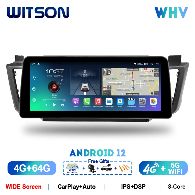WITSON Android 12 Carplay Авто Стерео за TOYOTA RAV4 2013-2016 DSP 12,3-Инчов IPS HD Екран, Авто Радио Navi Мултимедия
