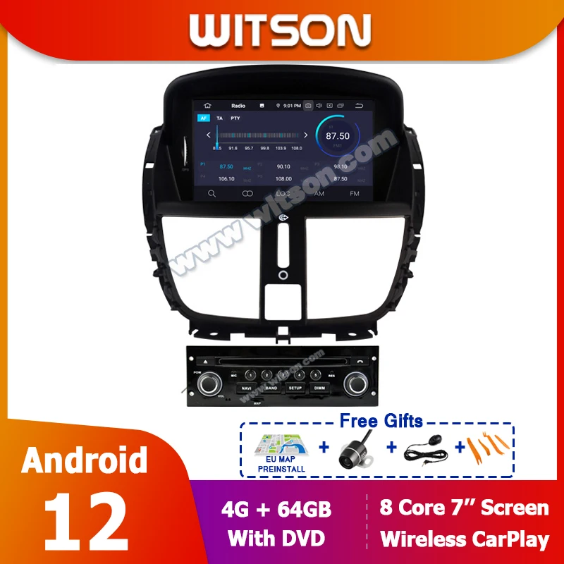 WITSON Android КОЛА DVD плейър За PEUGEOT 207 2006-2015 Автомобилни Радиоприемници Сензорен IPS ЕКРАН, GPS НАВИГАЦИЯ, Авторадио Bluetooth, WIFI