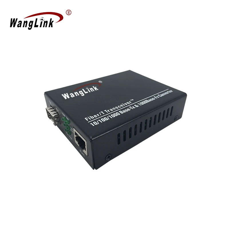Wanglink Gigabit 1 * SFP Оптичен порт + 1*1000 М Порт RJ-45 Однорежимный Оптичен Медиаконвертер