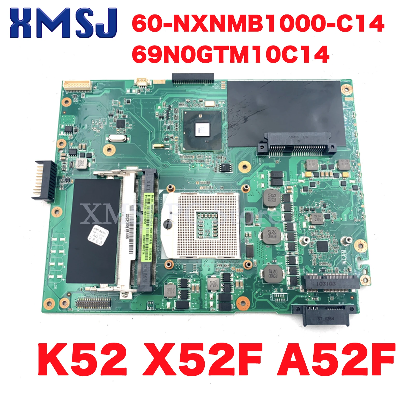 XMSJ 60-NXNMB1000-C14 69N0GTM10C14 K52F ОСНОВНА ТАКСА REV 2.0 Да Asus K52 X52F A52F P52F дънна Платка на Лаптоп HM55 Безплатна ПРОЦЕСОР