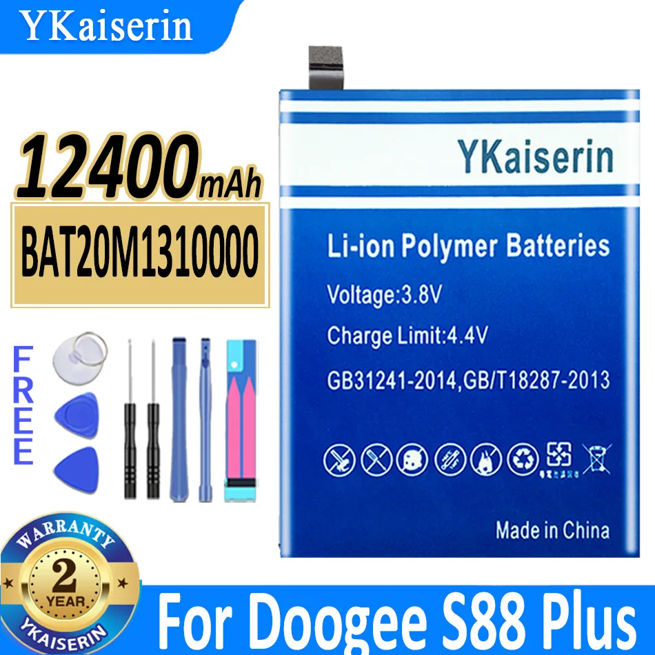 YKaiserin Батерия за мобилен телефон За DOOGEE S88 Plus S88Plus Батерия 12400 ма За DOOGEE BAT20M1310000 Батерия + Безплатни Инструменти