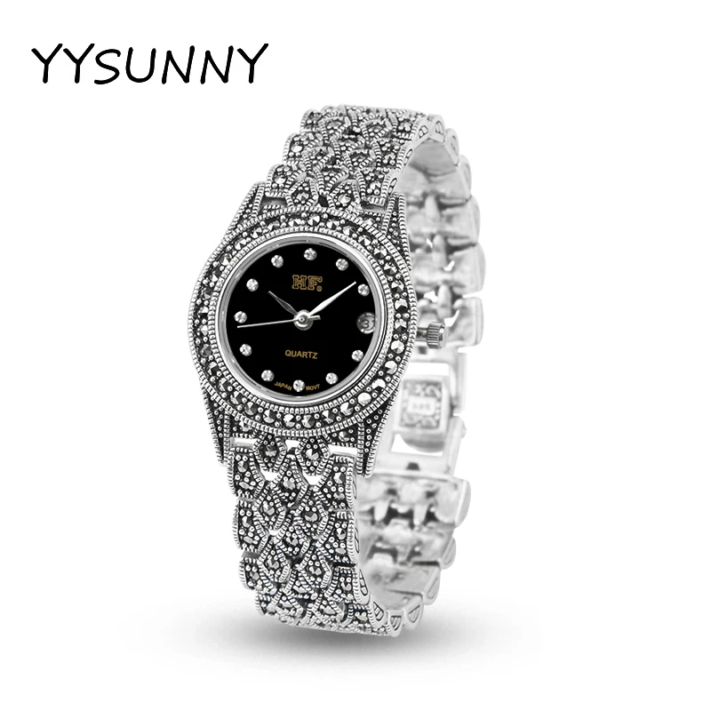 YYSUNNY Модни Дамски Кръгли Ръчен Часовник Класически Часовници за Жени Елегантна Гривна Премия за Бижута и Аксесоари Подарък