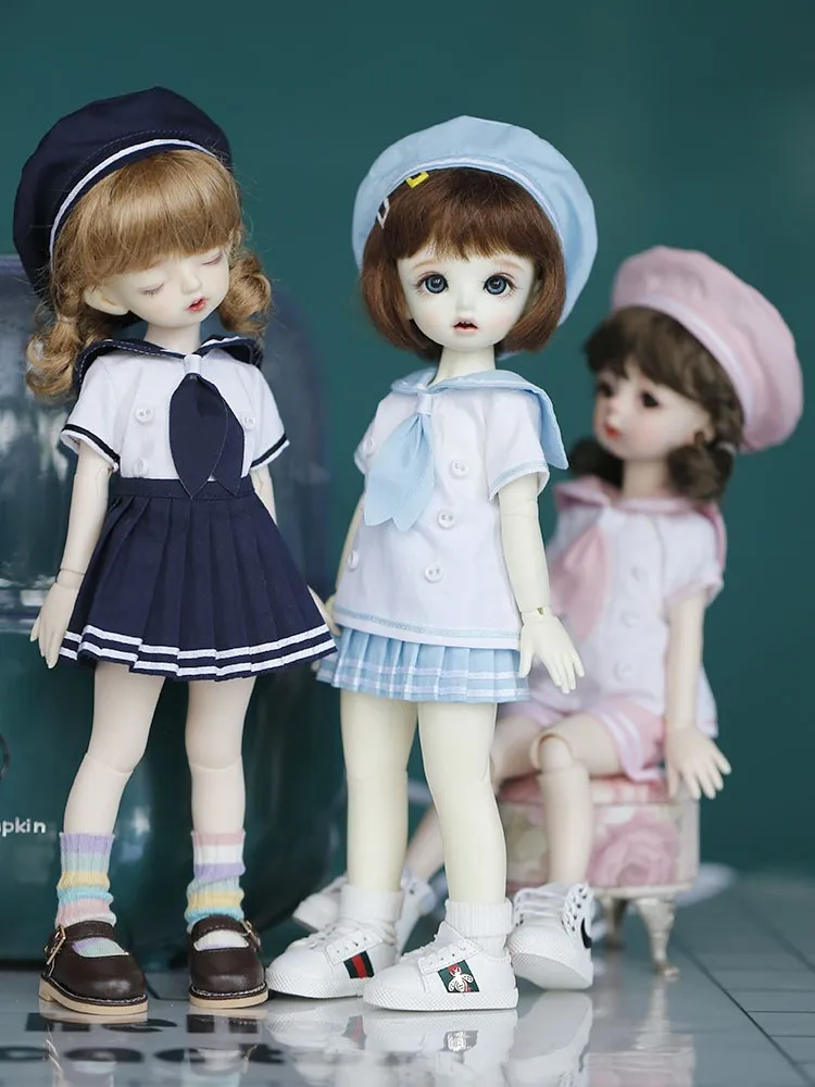 bjd кукла униформи-облекла за 1/6 bjd yosd кукла училищна Матросская форма на шапка кукла с аксесоари за облекло