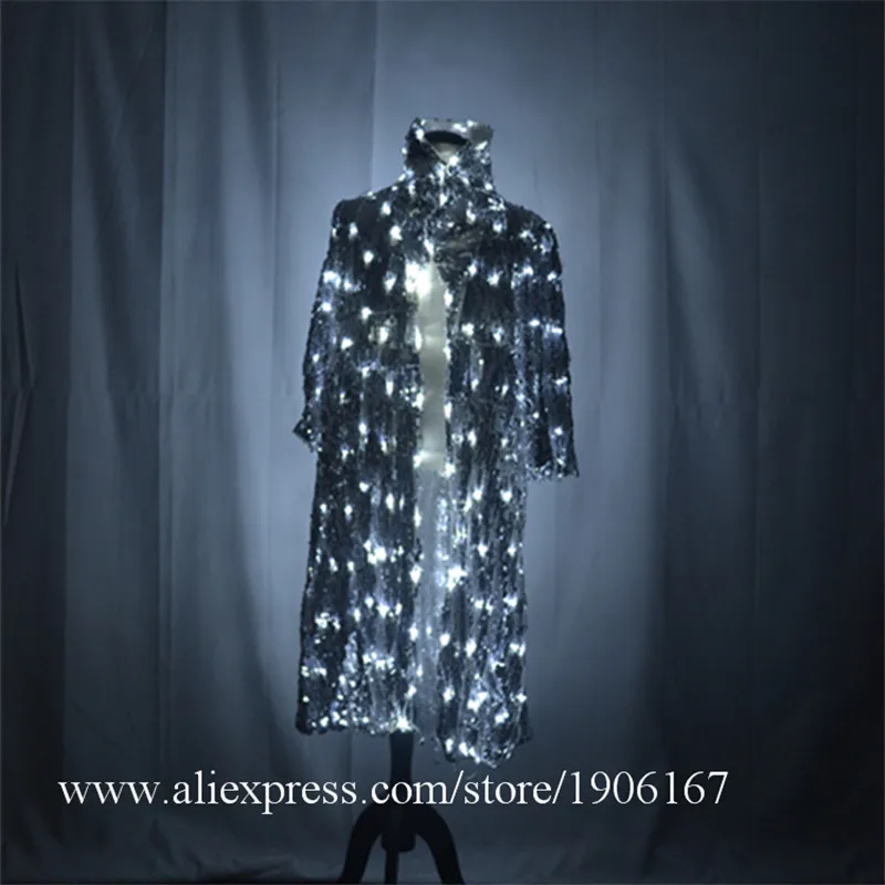 led бални танци дъждобран LED светлина етап рокля deejays костюми носи анализира показват яке магьосник домакин вела облекло