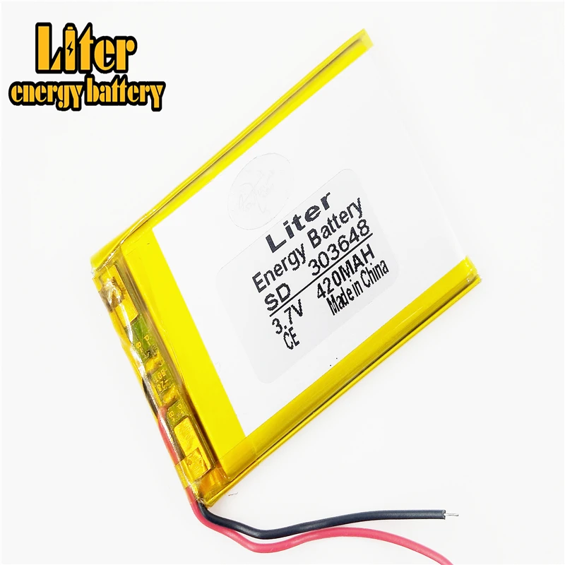 li-po 3,7 В, 420 ма, 303648 полимерна литиево-йонна/Литиево-йонна батерия за видеорегистратора, GPS, mp3, mp4, мобилен телефон, динамика